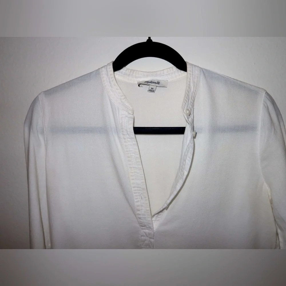 Madewell Linen Tunic Top in White Cotton size XS - Picture 3 of 4